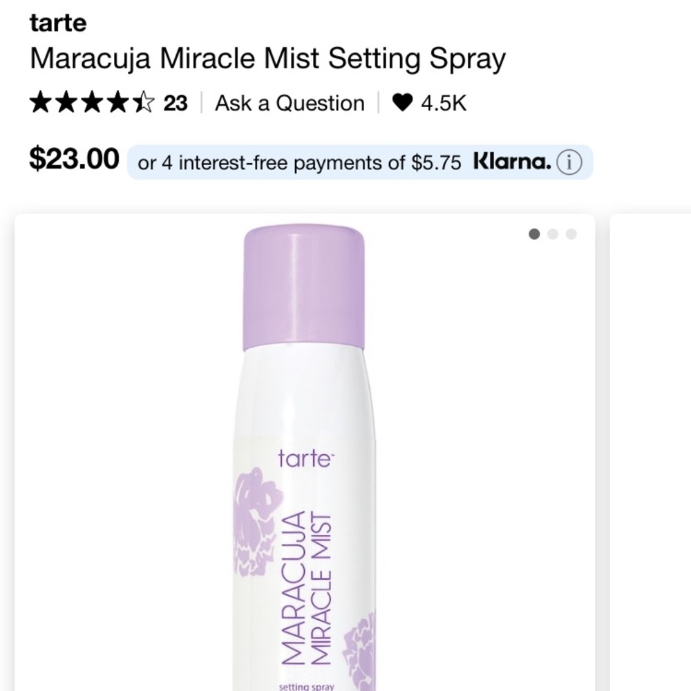 TARTE SETTING SPRAY